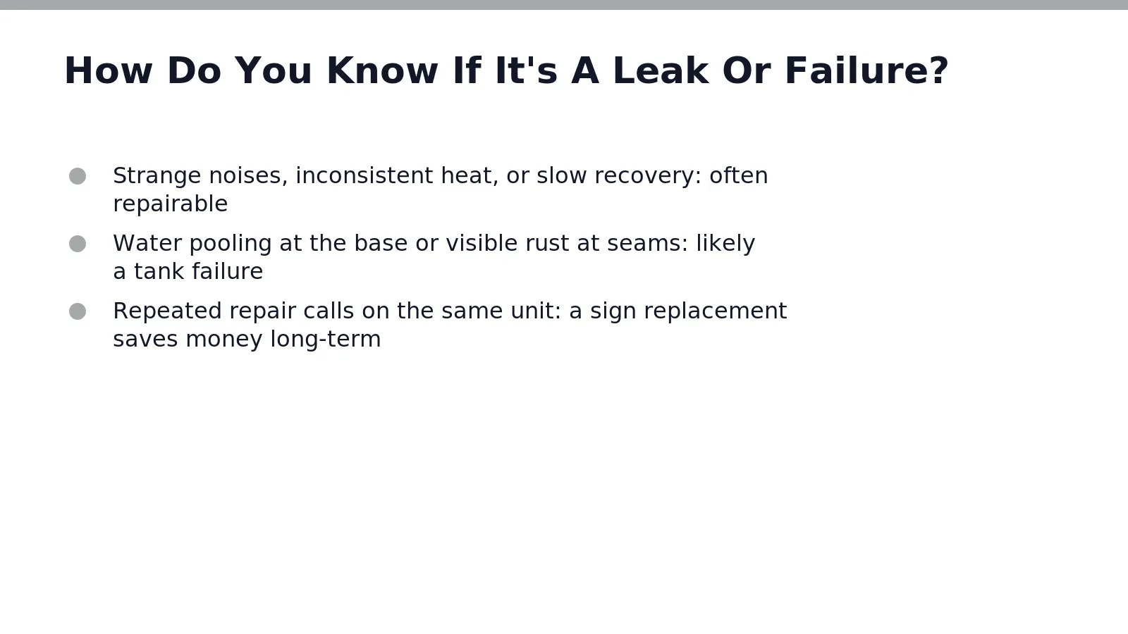 Emergency Water Heater Repair Omaha: Water Heater Services (repair 1 A puddle under the tank points to a leak; a lukewarm shower usually points